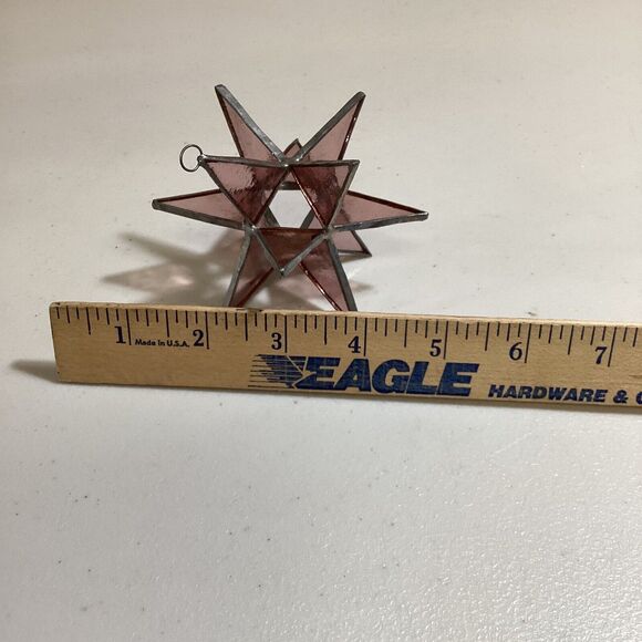 18 Point-Stained Glass Purple 3D Star Ornament 5"x5" Christmas Holiday - Picture 3 of 4